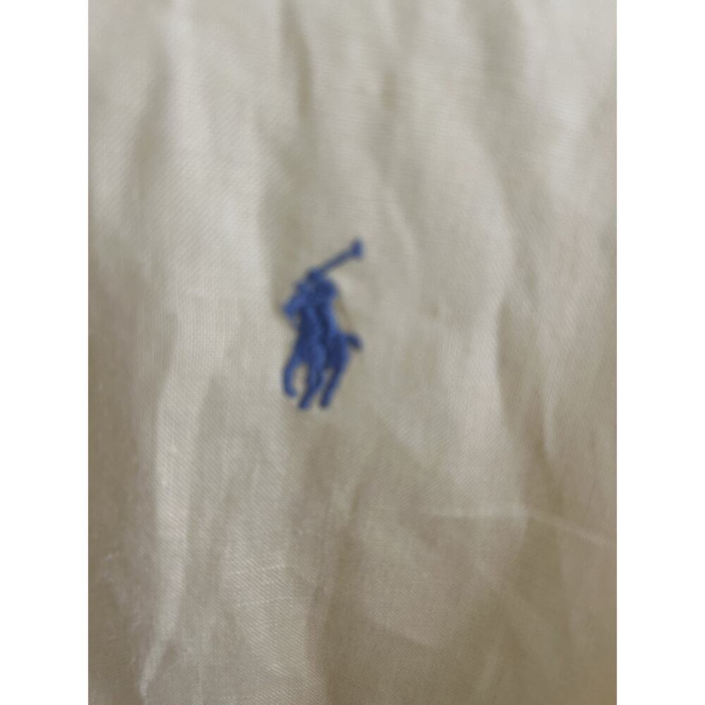 Men's Polo Ralph Lauren Yellow Linen Button Up Shirt Size XL Preppy Summer Beach - Picture 7 of 12